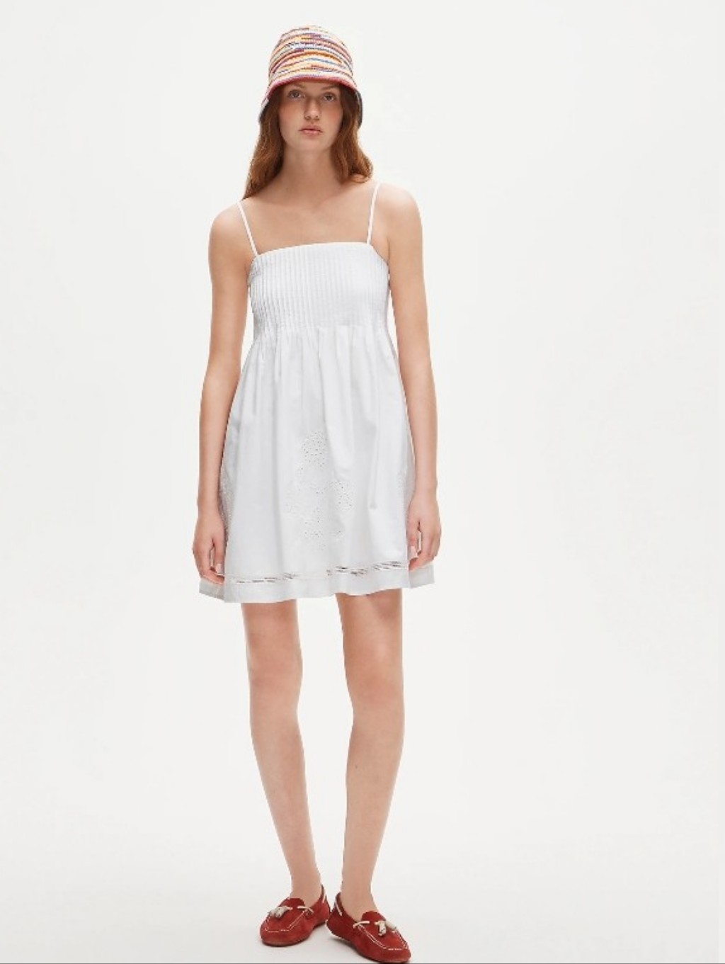 J. Crew Pinktuck Mini Dress In Cotton Poplin - White